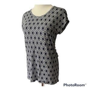 MICHAEL Michael Kors hexa pattern lightweight cap sleeve top size small blouse